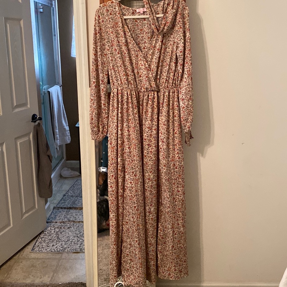 Pink Lily floral maxi dress, worn once